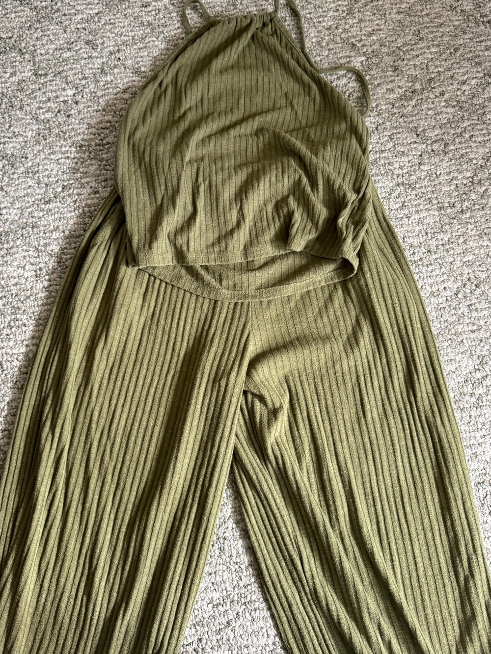 Joe Fresh Olive Green Ribbed Two-Piece Set